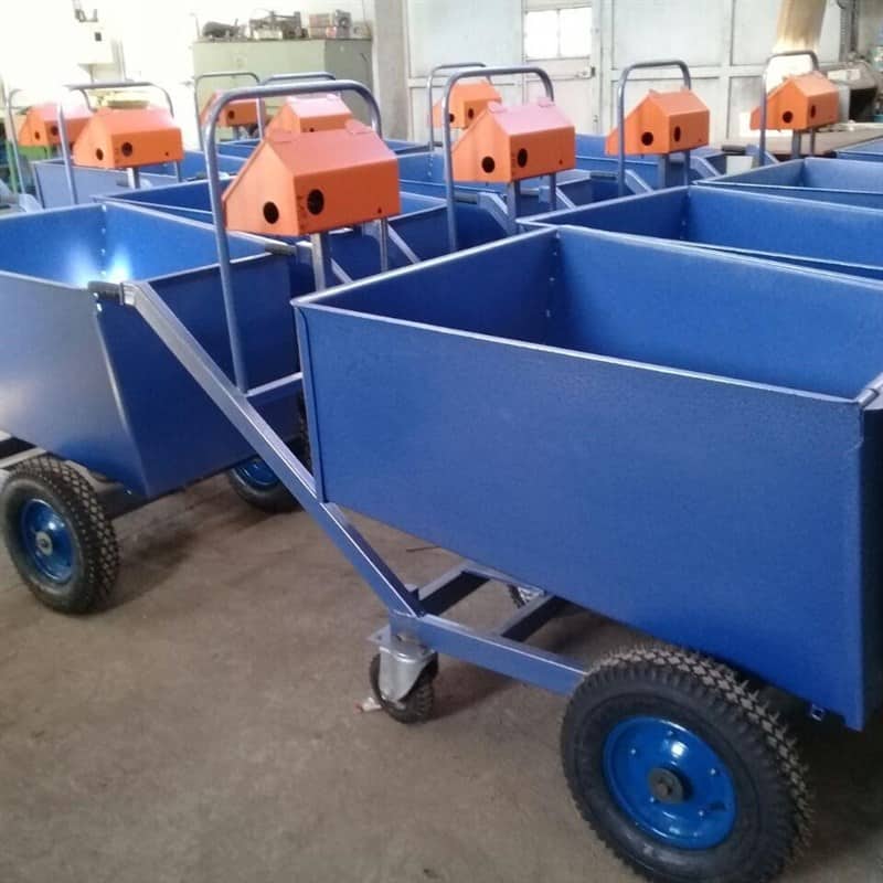 تصویر 3 از فرغون باسکول دار با چرخ تقویت شده و بدنه فلزی مقاوم برای مصالح